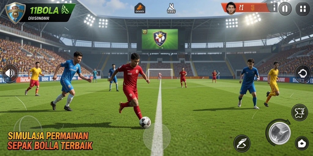 Gameplay menarik dari 11BOLA dengan simulasi sepak bola yang mendalam.