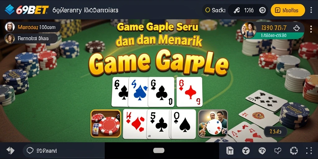 Gameplay seru Gaple di 69BET yang menantang.