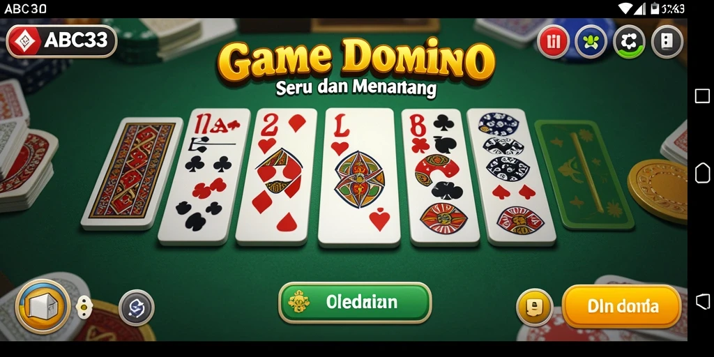 Tampilan gameplay seru dalam permainan domino ABC33.