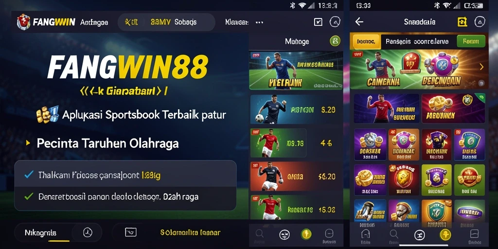 Tangkapan layar utama FANGWIN88 menampilkan pengalaman taruhan olahraga yang interaktif.