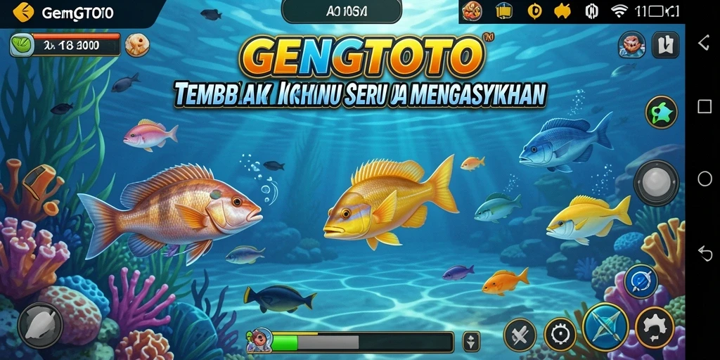 Screenshot utama GENGTOTO menampilkan aksi seru Tembak Ikan.