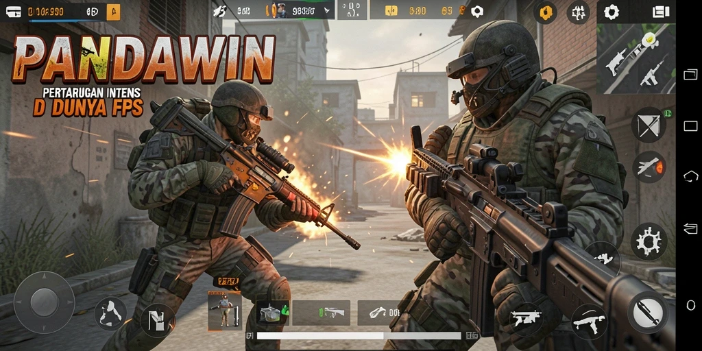 Tampilan menarik dari gameplay PANDAWIN dalam pertempuran yang intens.